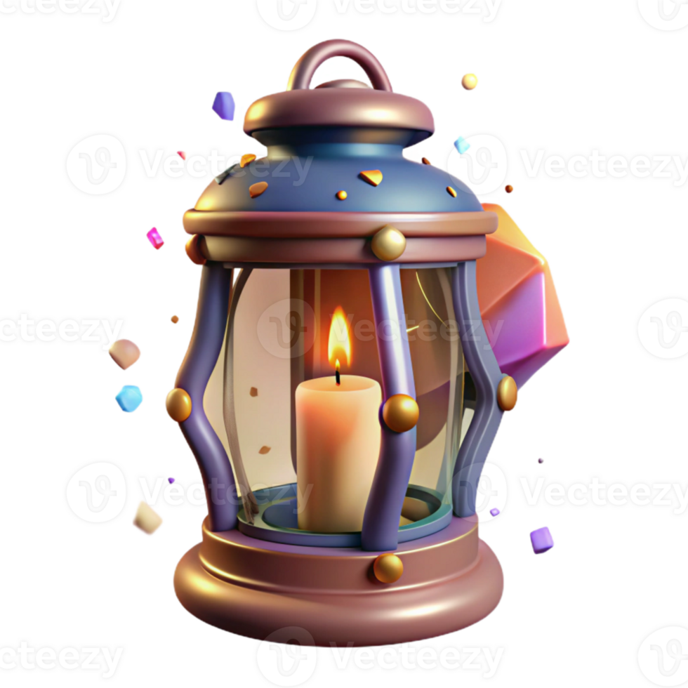 stunning classic Old Fashioned Lantern with Candle Inside Isolated premium png