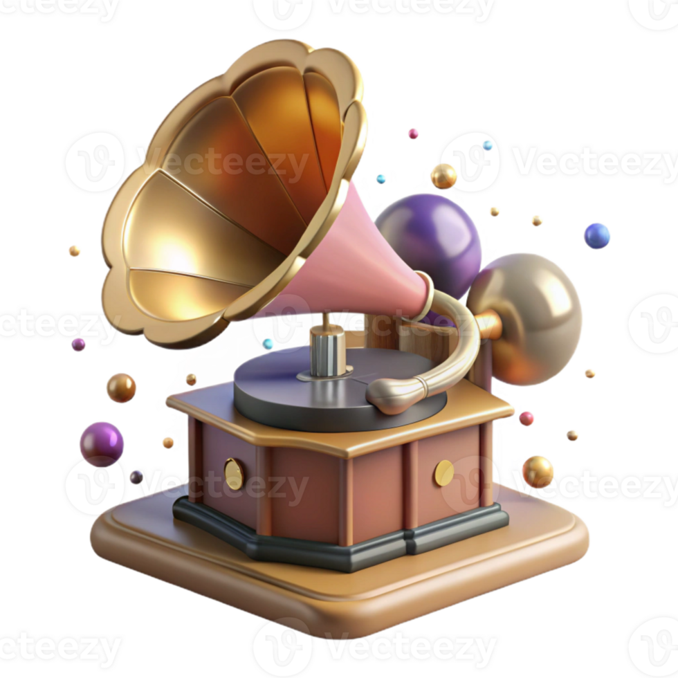 wonderful creative Old Fashioned Phonograph Cylinder Side View Transparent Background png
