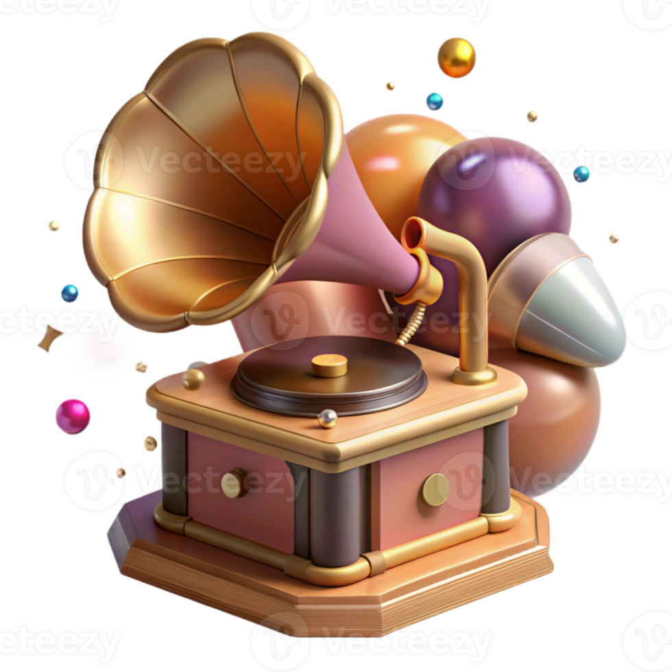 serene creative Old Fashioned Phonograph Cylinder Side View Transparent Background exclusive png
