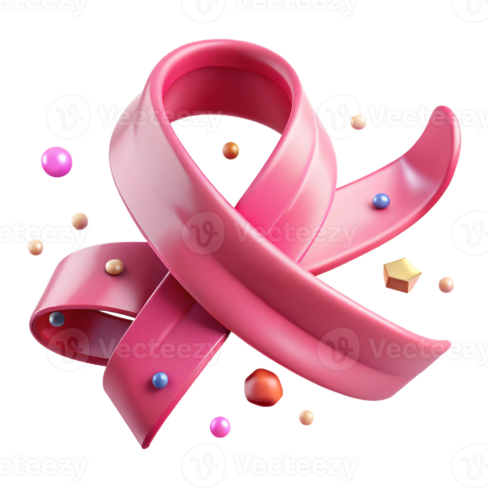 magnificent artistic Pink Ribbon Isolated with Gentle Curves genuine png
