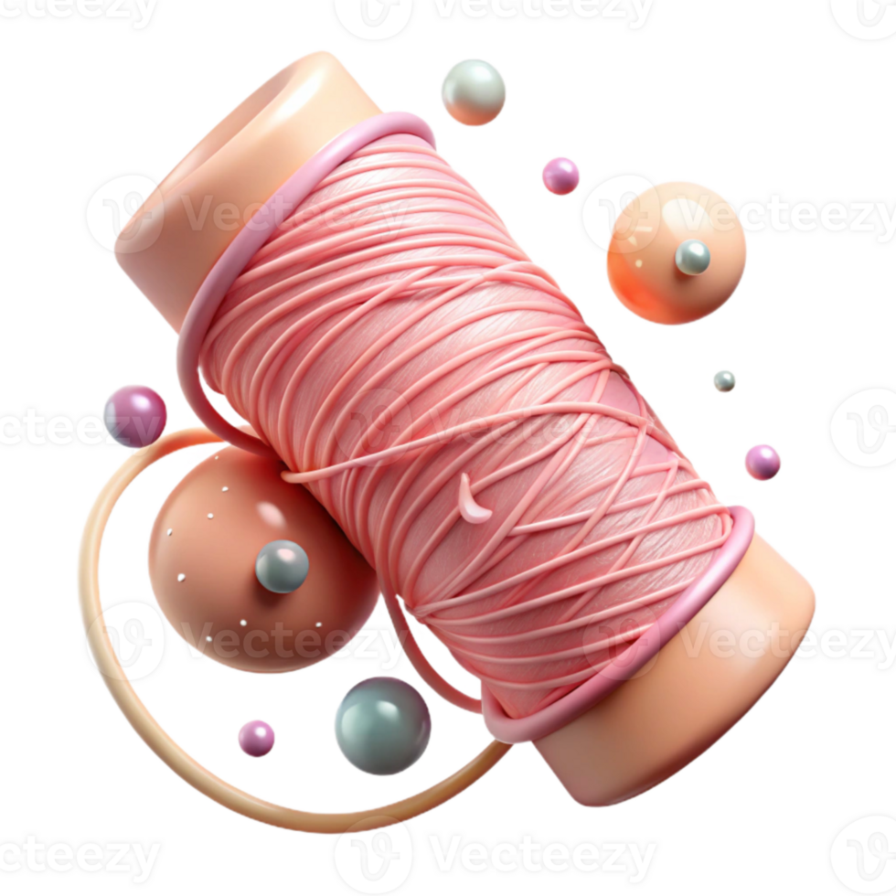 vibrant classic Pink Thread with Pearlescent Finish Cutout authentic png