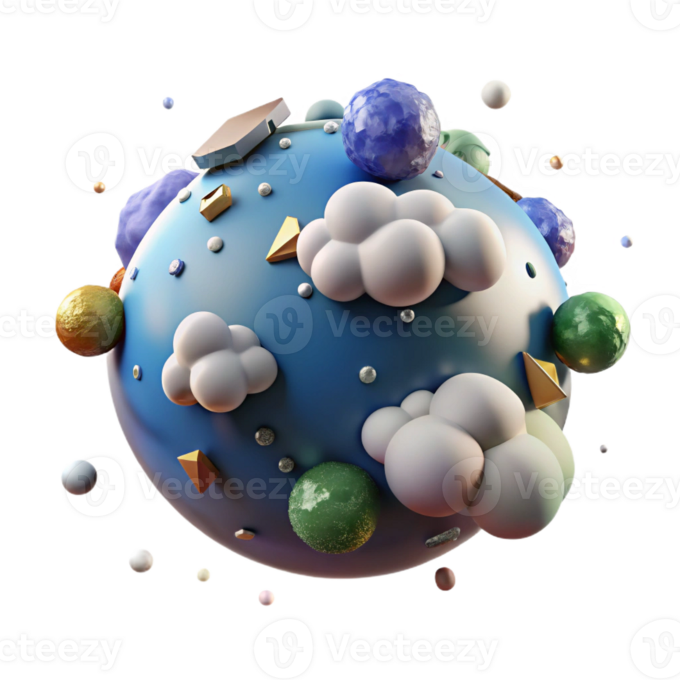 wonderful abstract Planet Earth Isolated with Detailed Cloud Cover original png