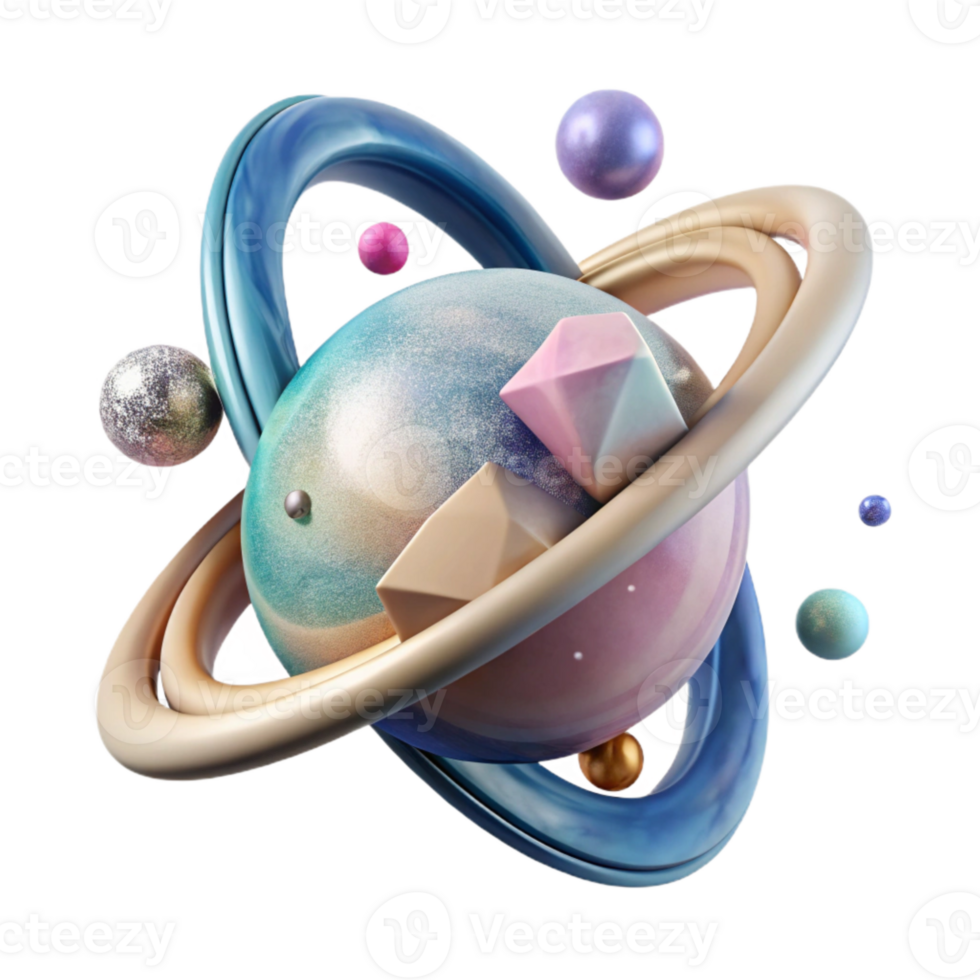 stunning vintage Planet Rings Close Up with Transparent Background genuine png
