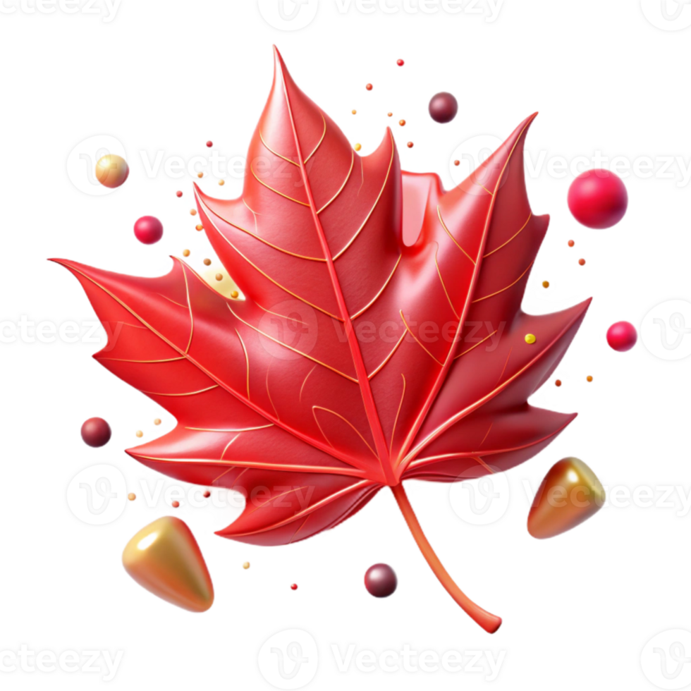 extraordinary minimalist Red Autumn Leaf Transparent Background Image high quality png