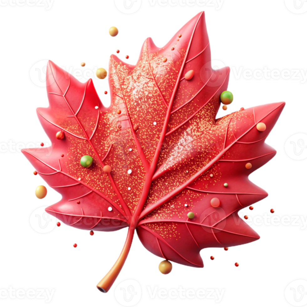 impressive artistic Red Autumn Leaf Transparent Background Image detailed png
