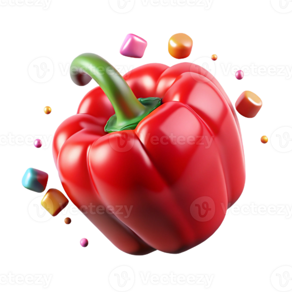 magnificent rustic Red Bell Pepper Isolated Element original png