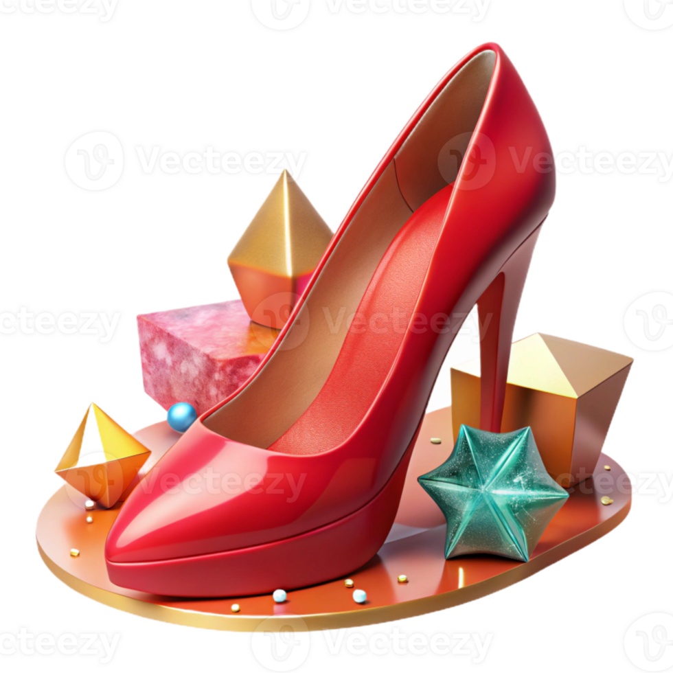 extraordinary rustic Red High Heel Shoe Side View Transparent Background high resolution png