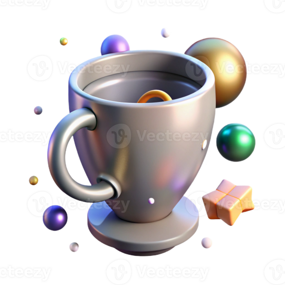 serene contemporary Shadow of Cup with Handle Transparent Background exclusive png