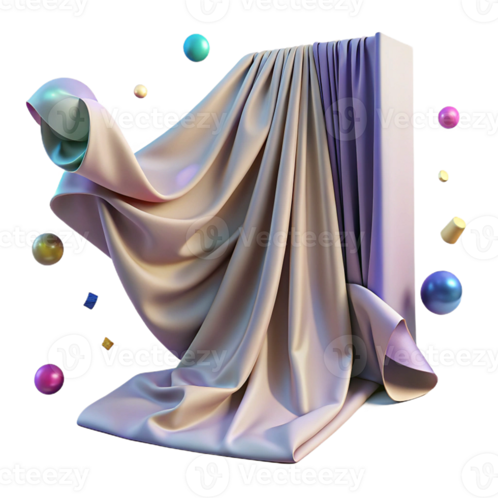 magnificent traditional Shadow of Curtain with Flowing Fabric Isolated exclusive png