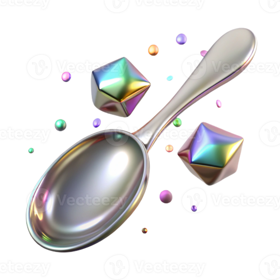 wonderful artistic Shiny Silver Spoon Transparent Background Element high quality png