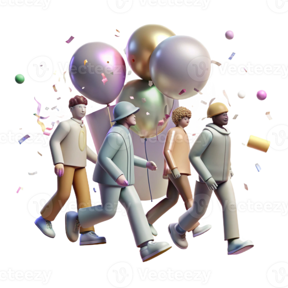 beautiful creative Shadow of Group of People Walking Transparent Background high quality png