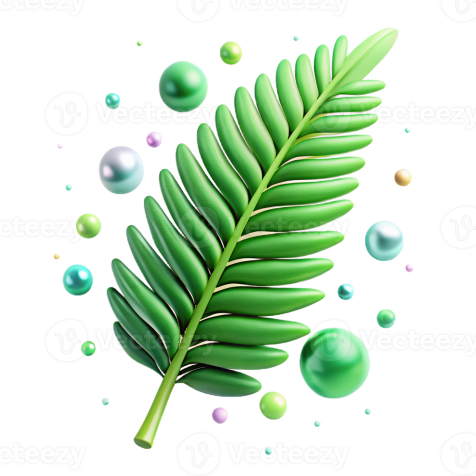 serene traditional Single Green Fern Frond Isolated with Realistic Detail high resolution png