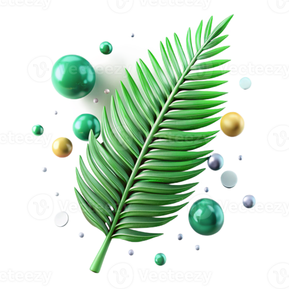 stunning artistic Single Green Fern Frond Isolated with Realistic Detail premium png