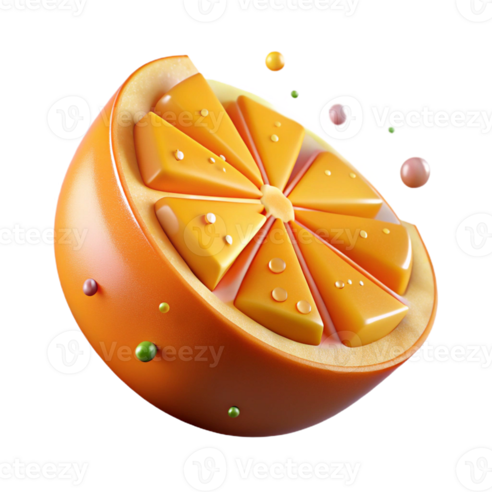 magnificent rustic Single Orange Slice with Texture Cutout Transparent Background genuine png