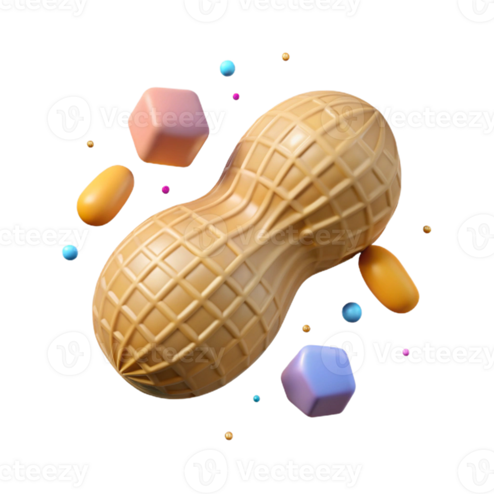 dramatic rustic Single Peanut Cutout on Transparent Background premium png