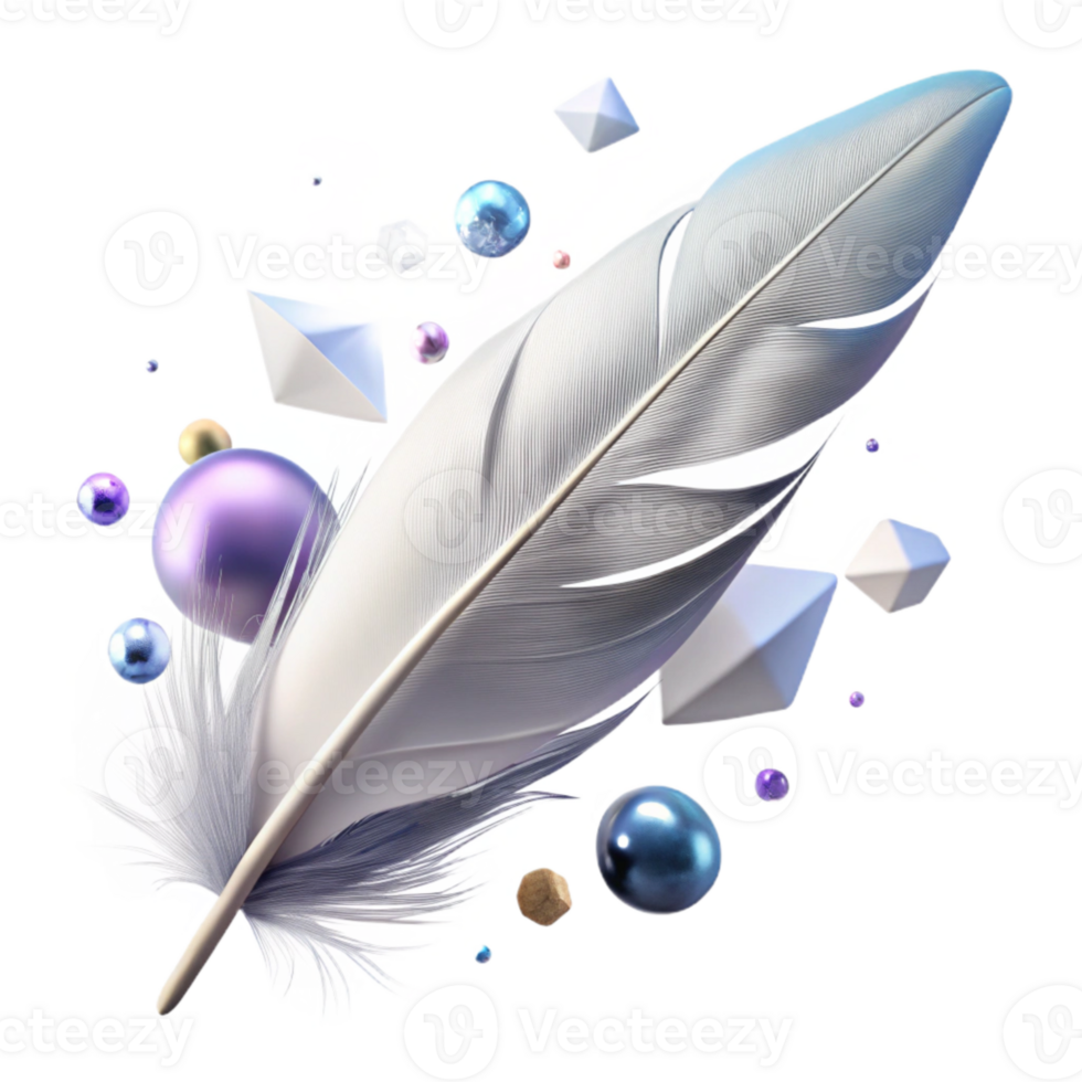 impressive minimalist Single White Feather Falling Isolated genuine png