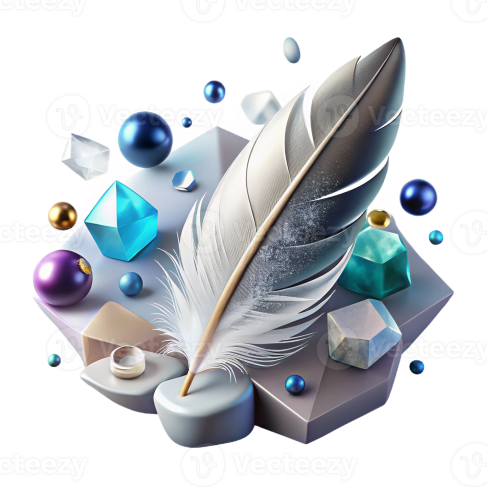 magnificent abstract Single White Feather Gently Falling Cutout Transparent Background high resolution png