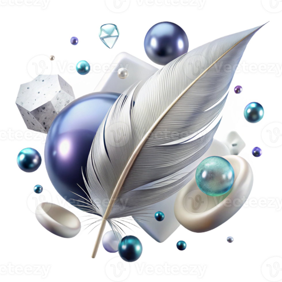 impressive contemporary Single White Feather Gently Falling Cutout Transparent Background professional png