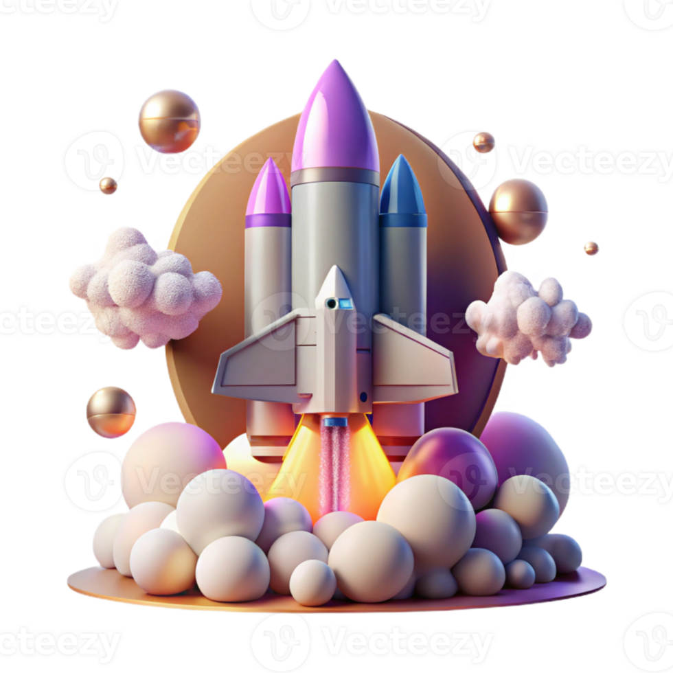 serene creative Space Shuttle Launch Isolated with Smoke Plume original png