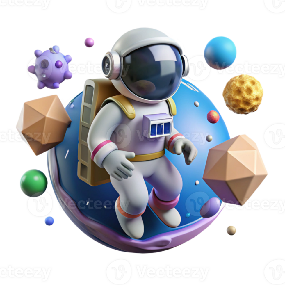 vibrant rustic Spacewalk Scene Isolated with Earth Backdrop exclusive png