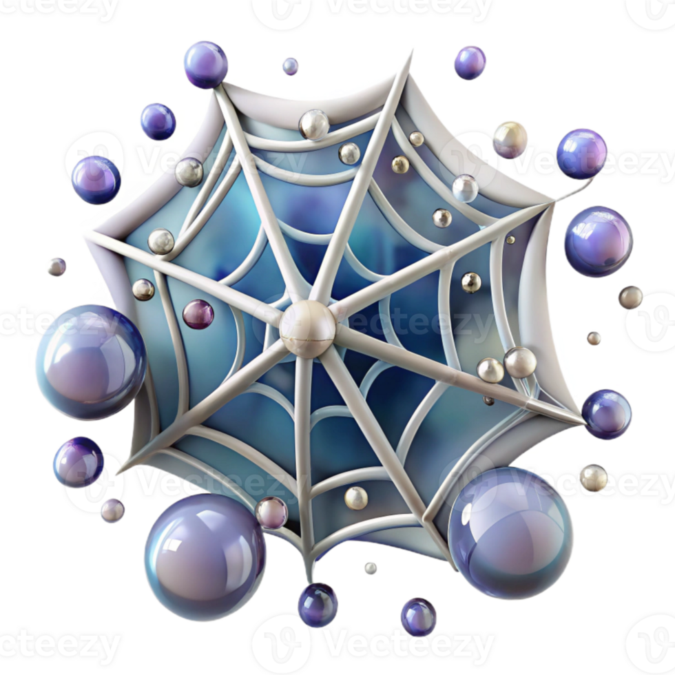 extraordinary contemporary Spider Web with Dewdrops Transparent Background png