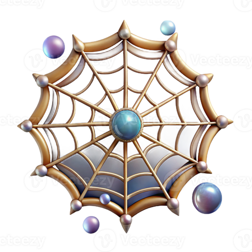 elegant minimalist Spider Web with Dewdrops Transparent Background high resolution png