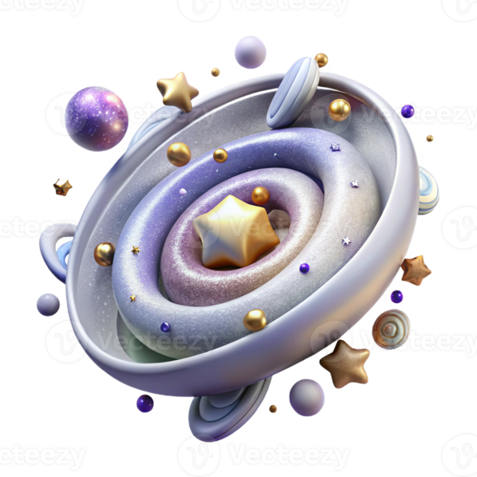 vibrant artistic Spiral Galaxy Isolated with Bright Core and Dust Lanes premium png