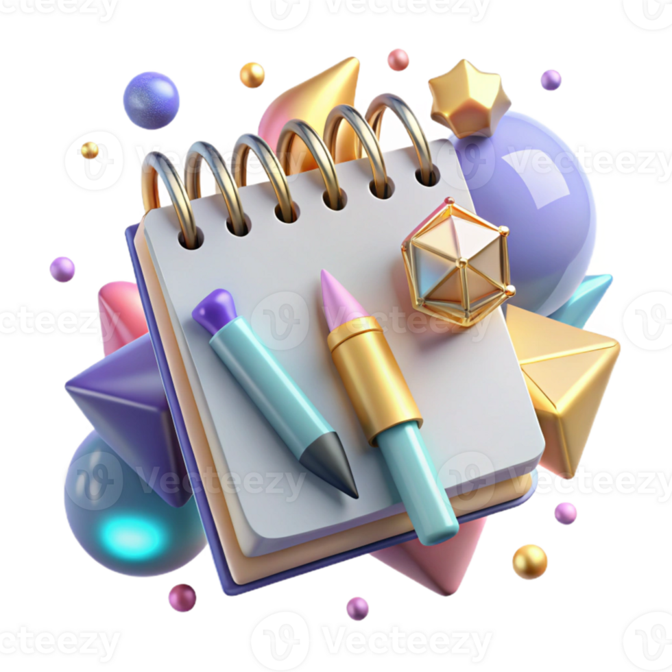 wonderful traditional Spiral Notebook Top View Transparent Background premium png