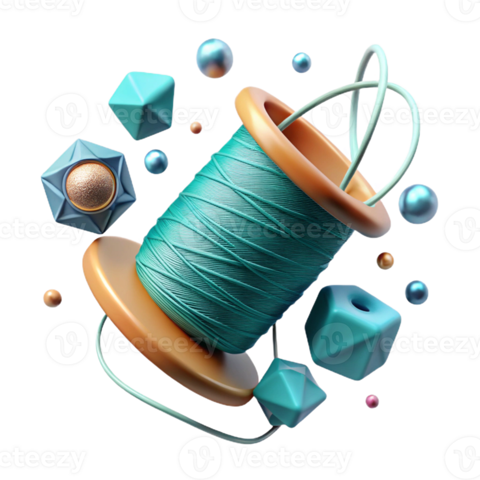 impressive rustic Teal Thread Cutout Transparent Background Cool Tones png