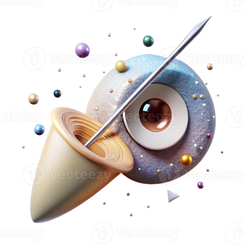 beautiful modern Thread Through Needle Eye Isolated Close Up Detail detailed png