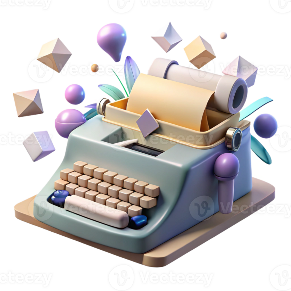impressive traditional Typewriter Vintage Keys Cutout Isolated authentic png