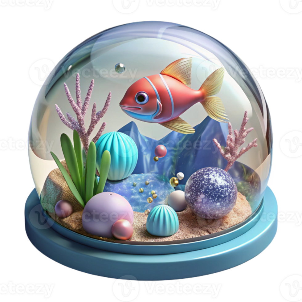 wonderful classic Underwater Dome with Tropical Fish Transparent detailed png