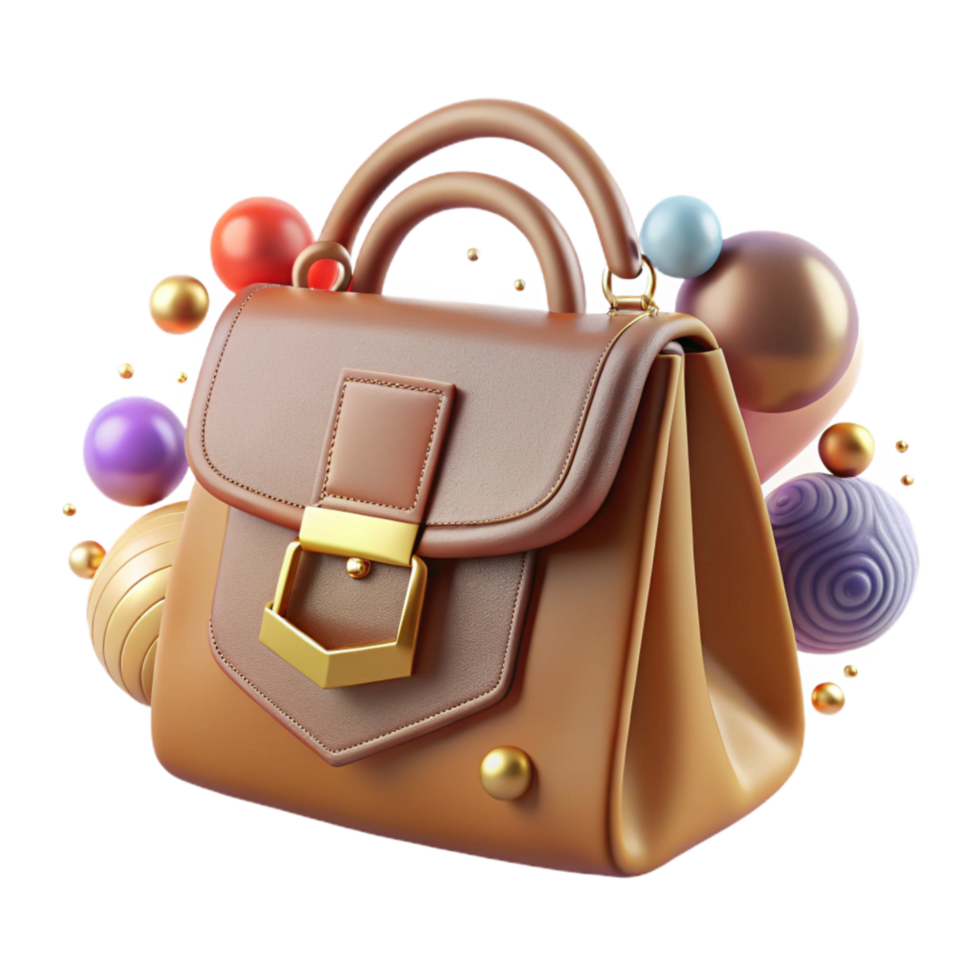 stunning rustic Vintage Handbag Isolated with Brown Leather high resolution png