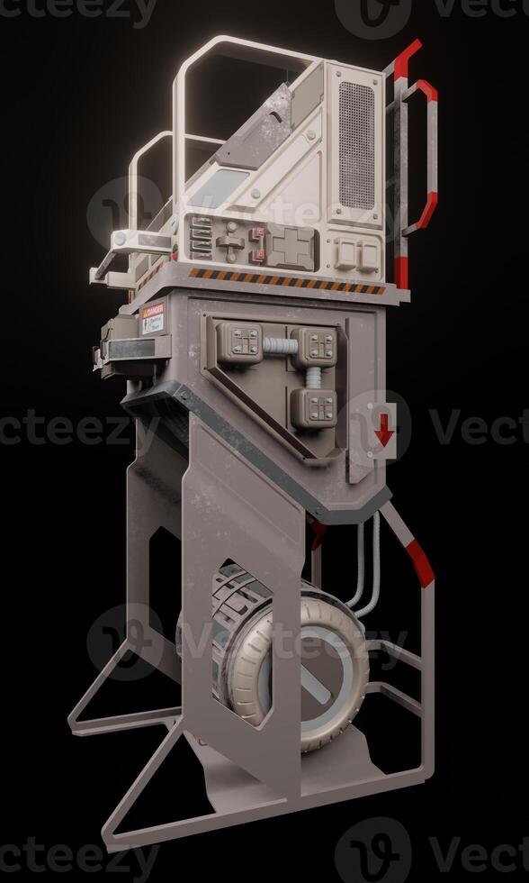 Side view computer industry science fiction 3d rendering wallpaper background photo