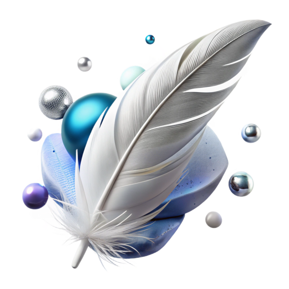 magnificent traditional White Feather Cutout with Soft Shadows professional png