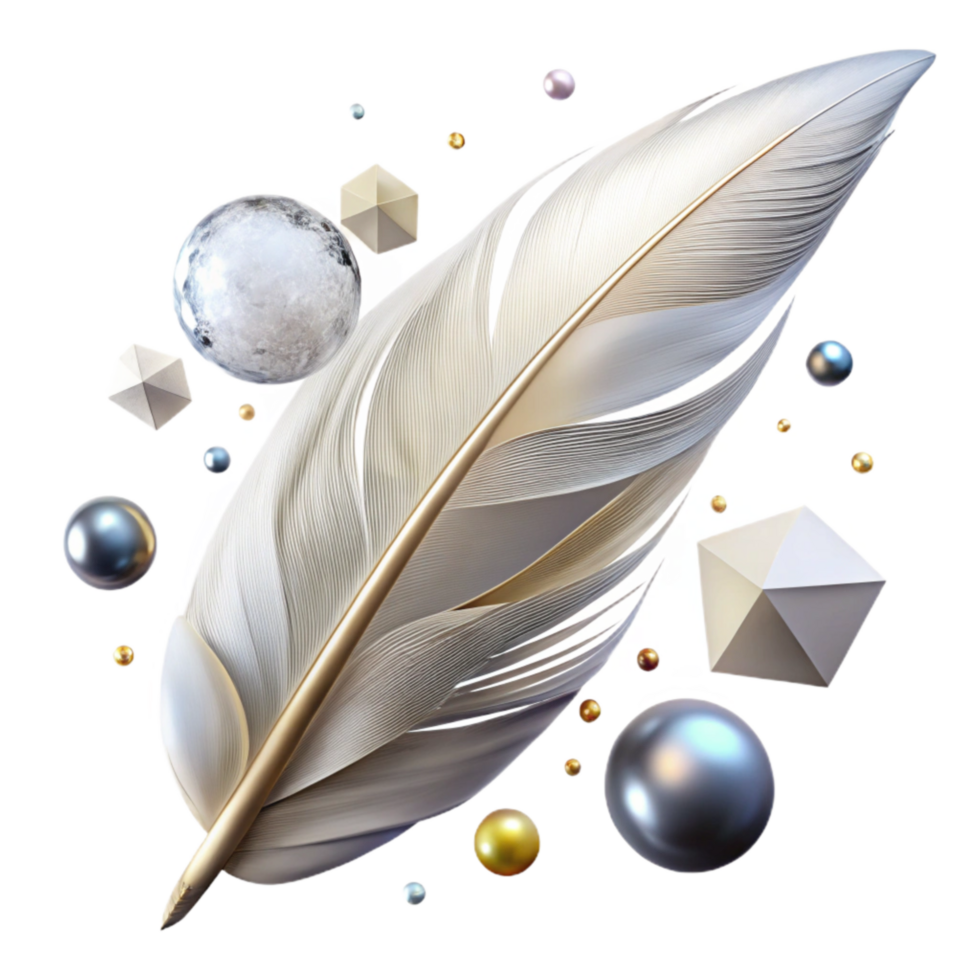 elegant contemporary White Feather Transparent Background with Soft Shadows detailed png