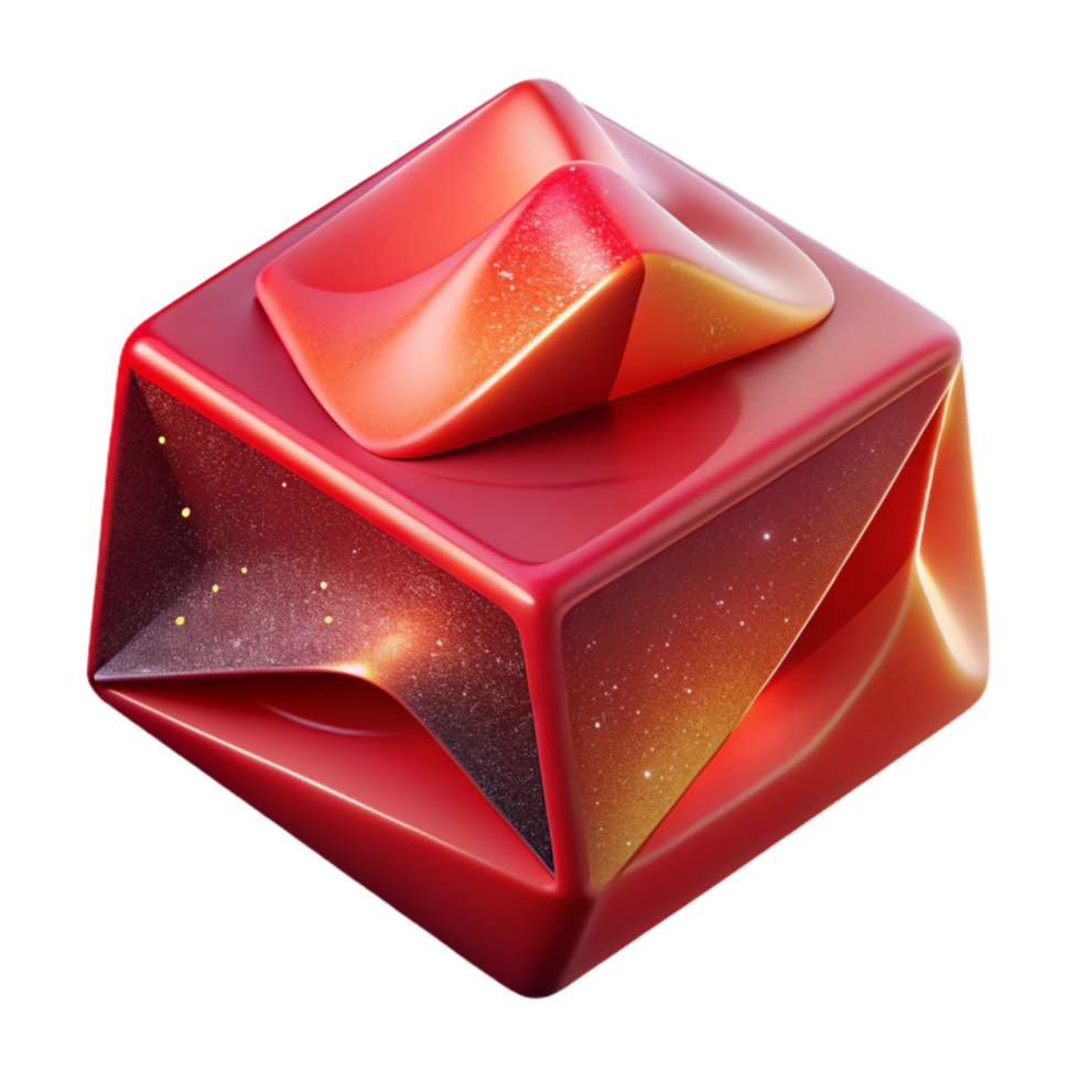 stunning creative Abstract 3d Cube Shape Red Gradient Cutout authentic png