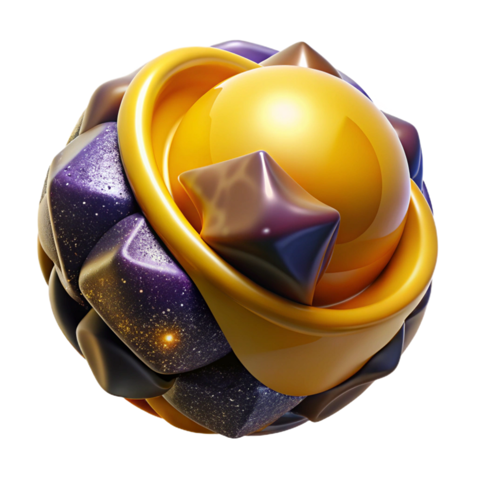 serene rustic Abstract 3d Sphere Shape Yellow Gradient Cutout original png
