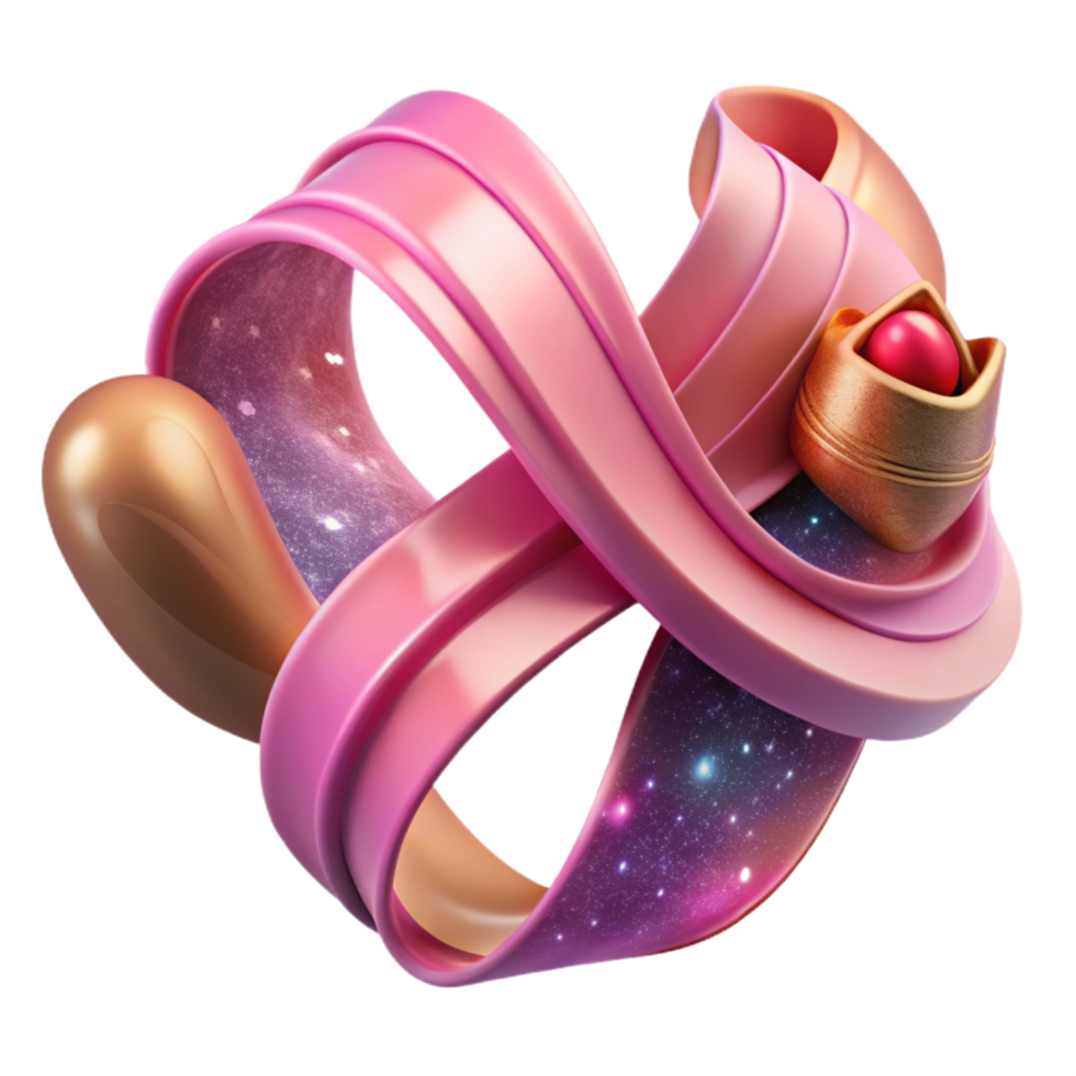 serene contemporary Abstract Pink Ribbon Flowing Motion Graphic Cutout high quality png