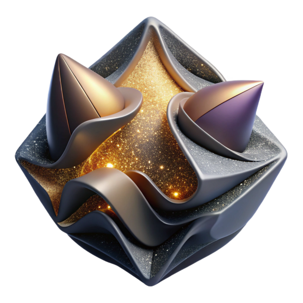 elegant modern Abstract Shape with Soft Shadows Isolated png