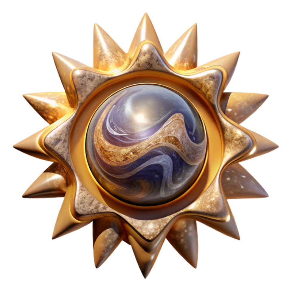 beautiful minimalist Abstract Sun Iconography Isolated on Transparent Background genuine png