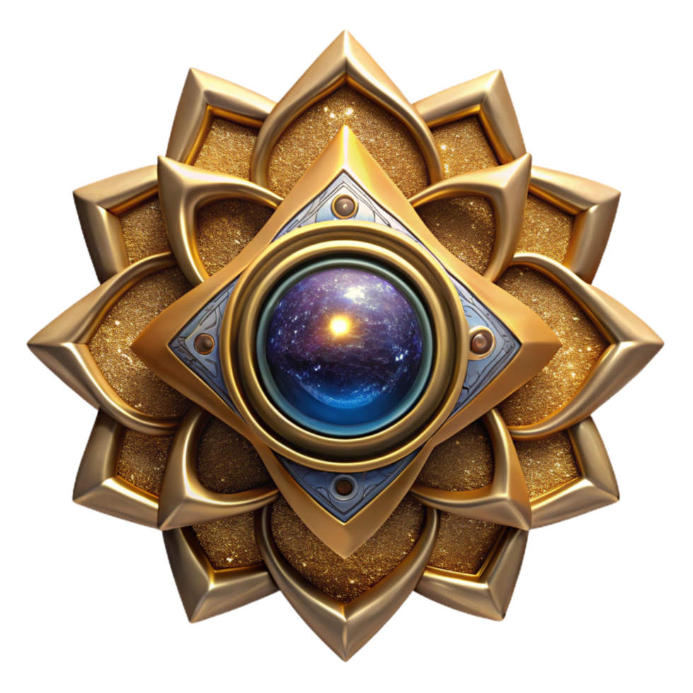 extraordinary modern Ancient Mandala Symbol Gold Cutout Isolated exclusive png