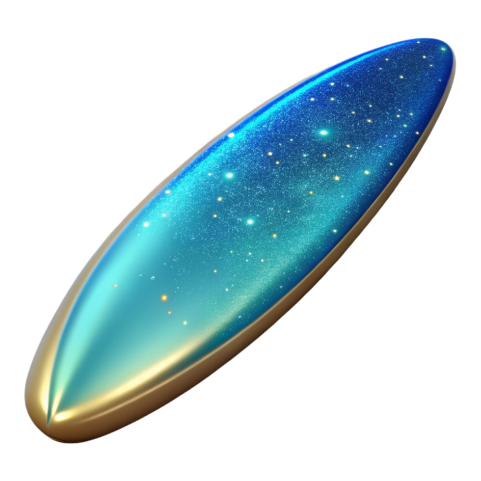 beautiful creative Aqua Blue Surfboard Isolated png