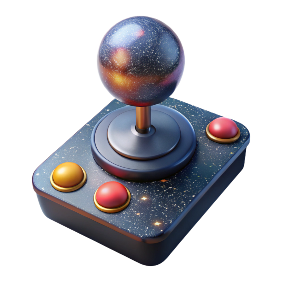 magnificent traditional Arcade Game Joystick Top View Cutout detailed png