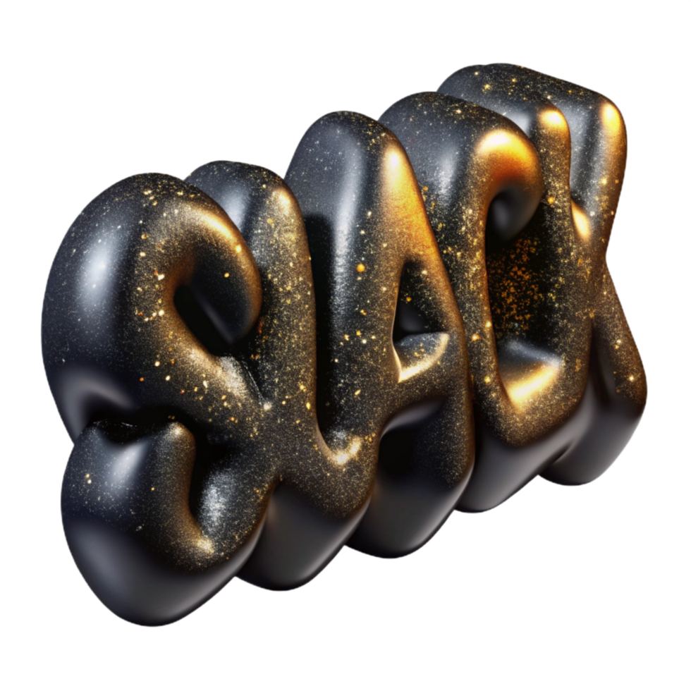 serene artistic Black Bold Headline Text Isolated high resolution png