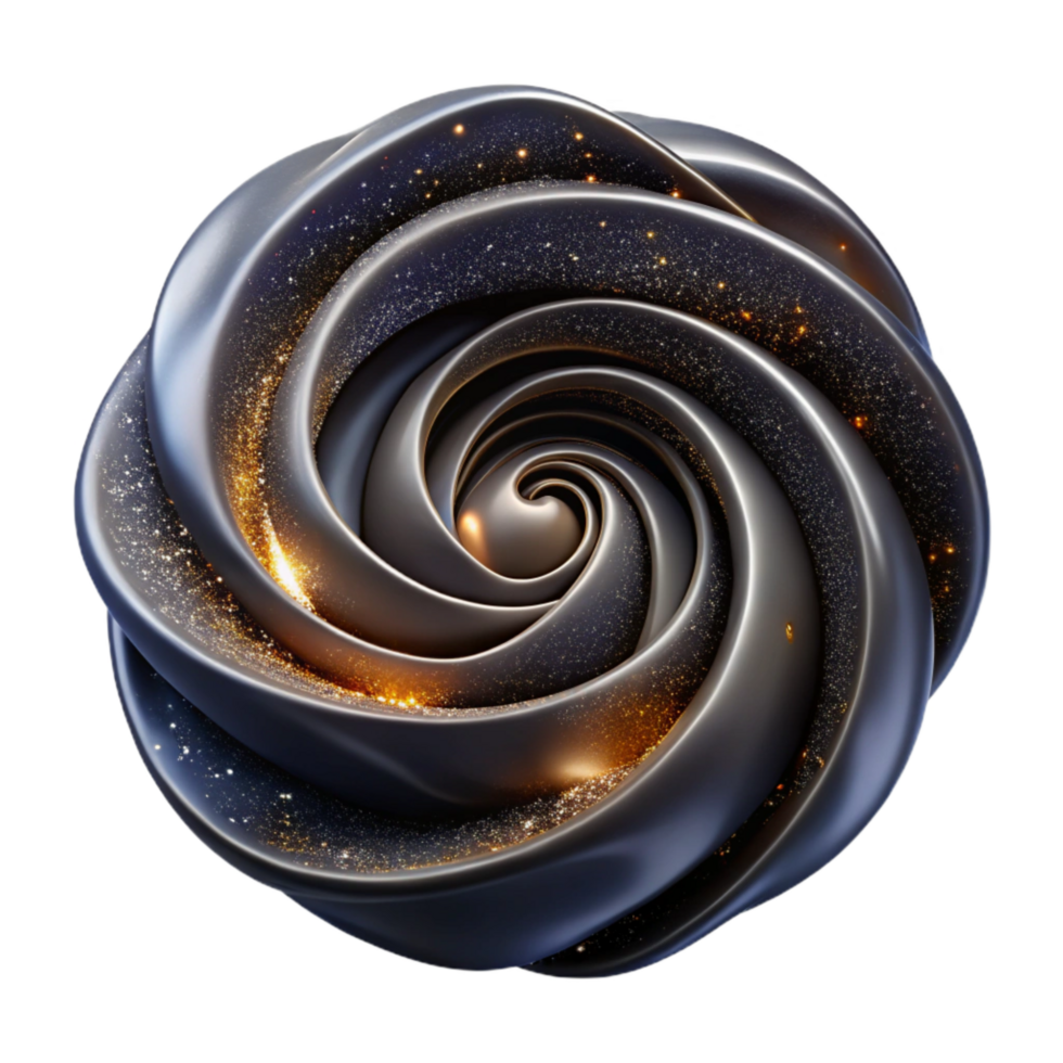 serene vintage Black Galaxy Spiral Fractal Space Transparent Background original png