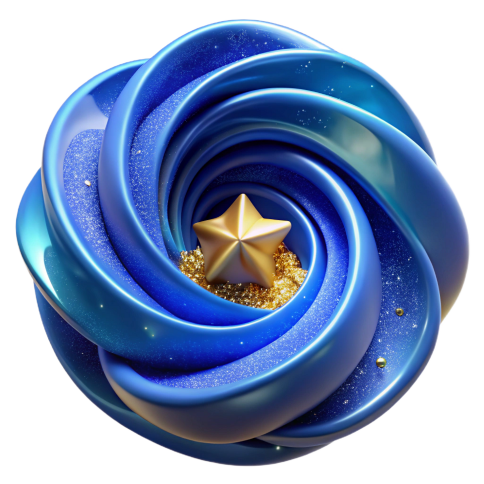 impressive traditional Blue Abstract Swirl Transparent Background premium png