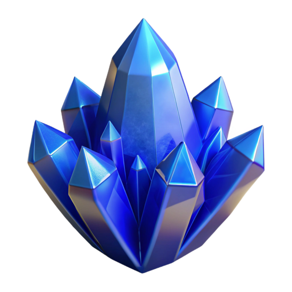 wonderful vintage Blue Crystal 3d Render Isolated on Transparent Background professional png