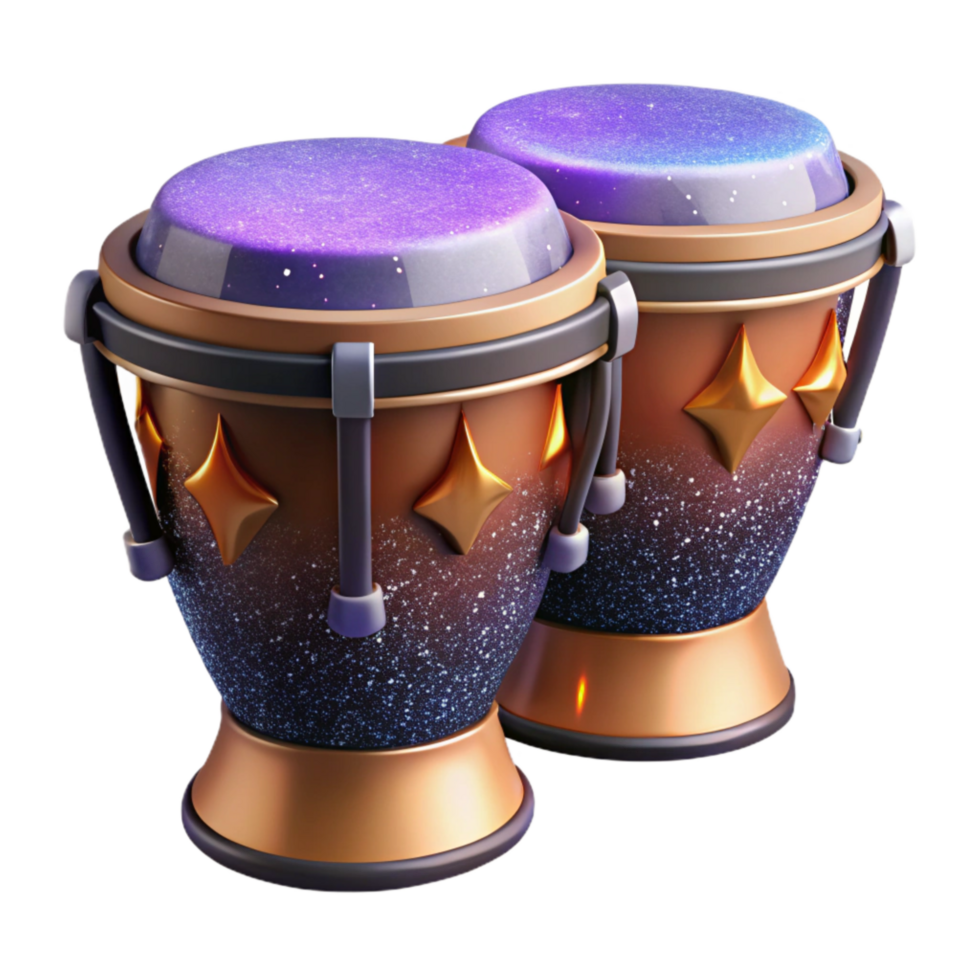 stunning minimalist Bongos Cutout with Small Size and Double-headed Design original png