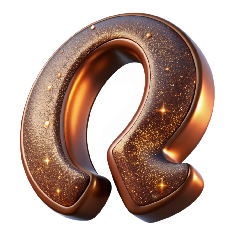 beautiful creative Bronze Script Font Omega Symbol Isolated professional png